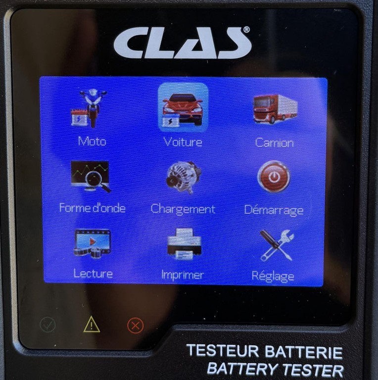 Testeur de batterie CLAS  ref. AC 5254